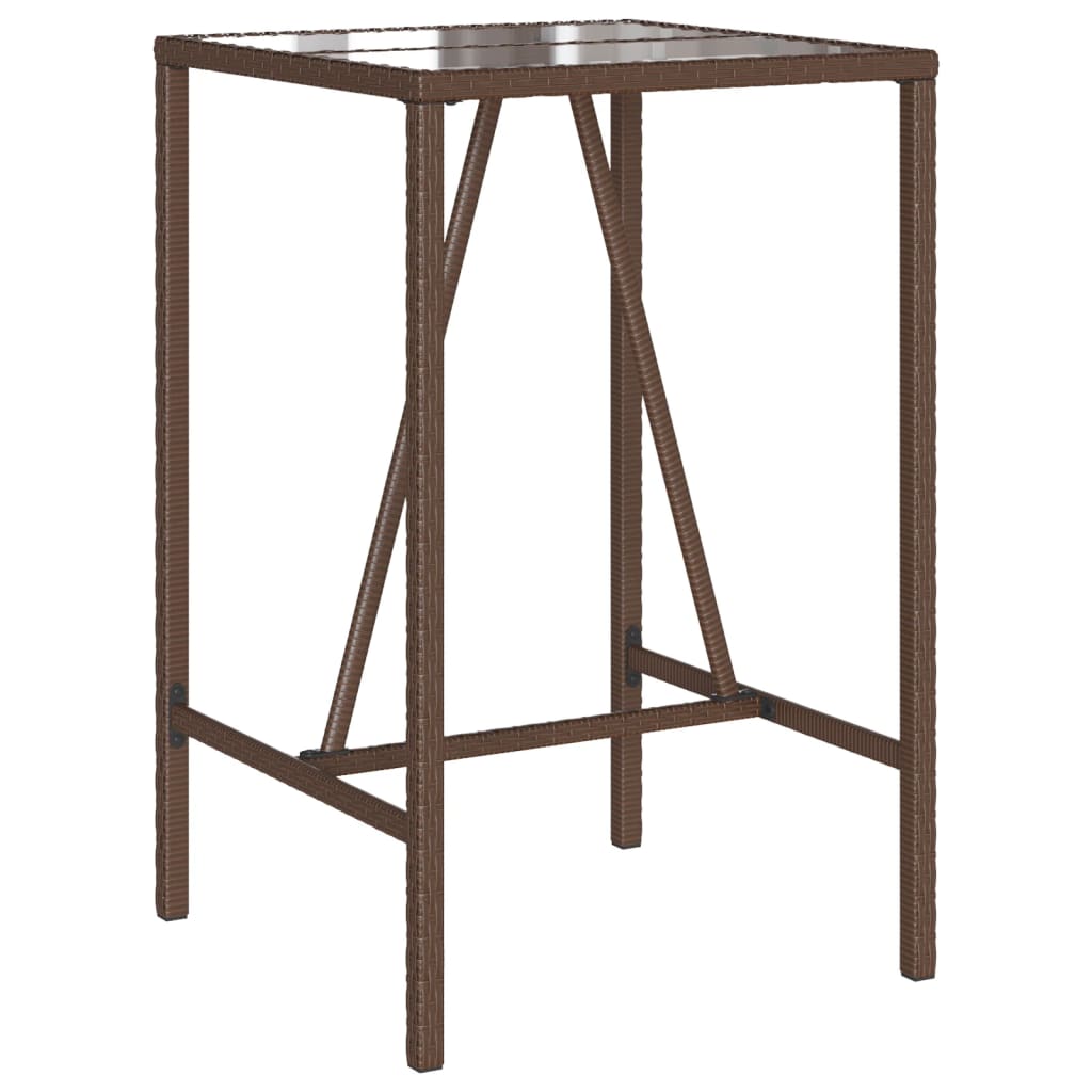 Set Bar da Giardino 5 pz con Cuscini in Polyrattan Marrone | homemem39