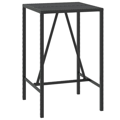 Set Bar da Giardino 3 pz con Cuscini in Polyrattan Nero | homemem39