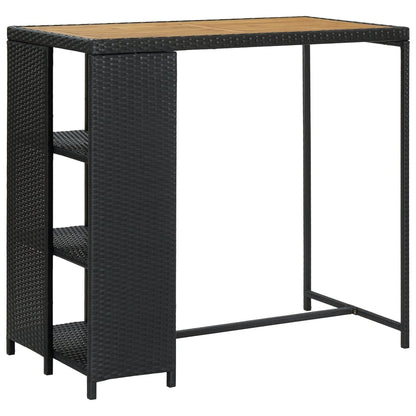 Set Bar da Giardino 3 pz con Cuscini in Polyrattan Nero - homemem39