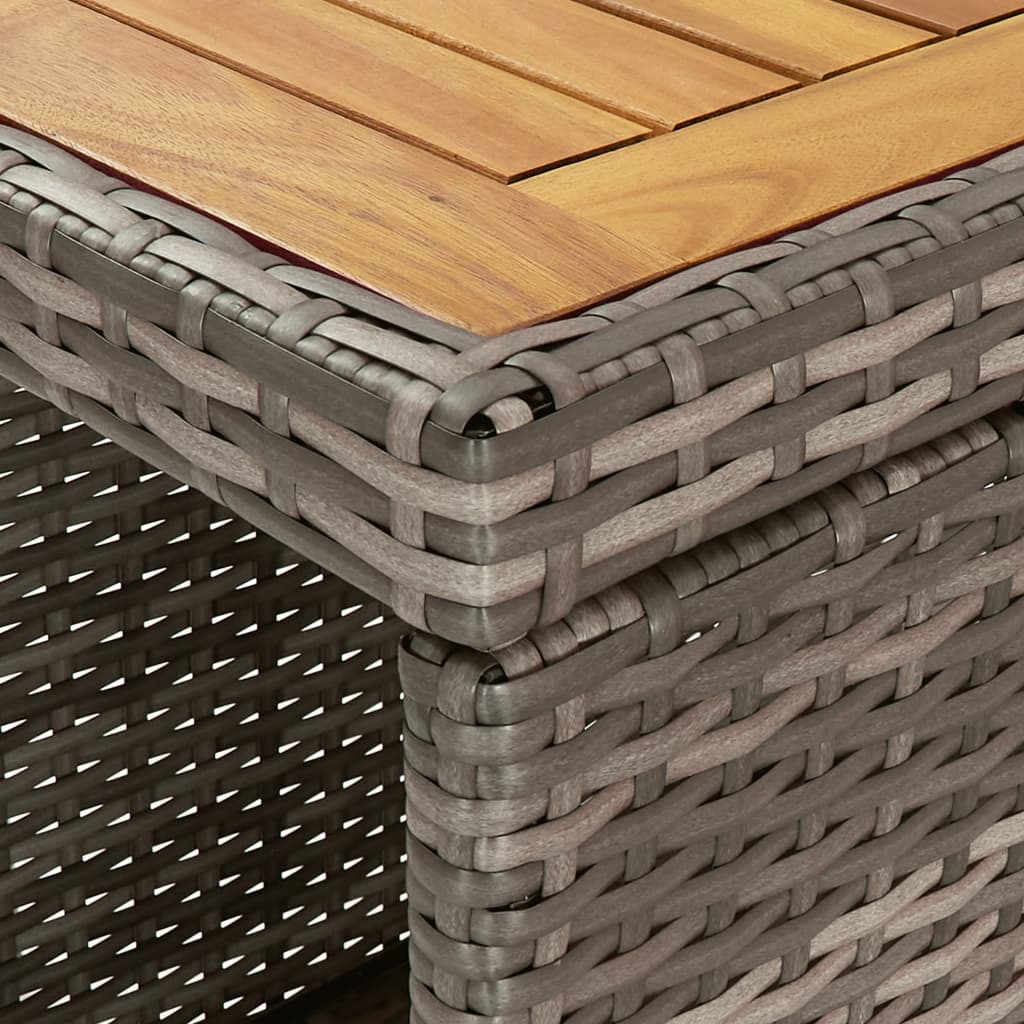 Set Bar da Giardino 5 pz con Cuscini in Polyrattan Grigio | homemem39