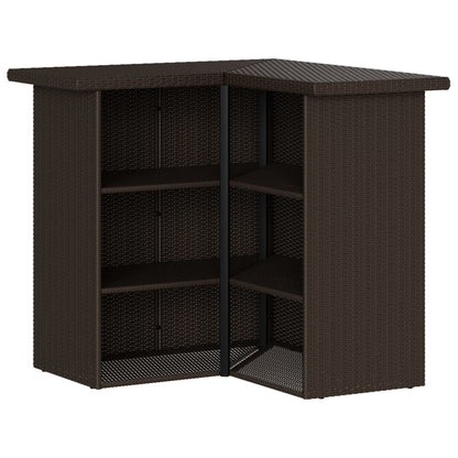 Set Bar da Giardino 3 pz con Cuscini in Polyrattan Marrone | homemem39