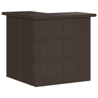 Set Bar da Giardino 3 pz con Cuscini in Polyrattan Marrone | homemem39