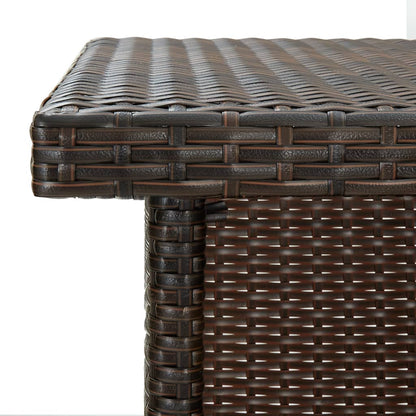 Set Bar da Giardino 3 pz con Cuscini in Polyrattan Marrone | homemem39