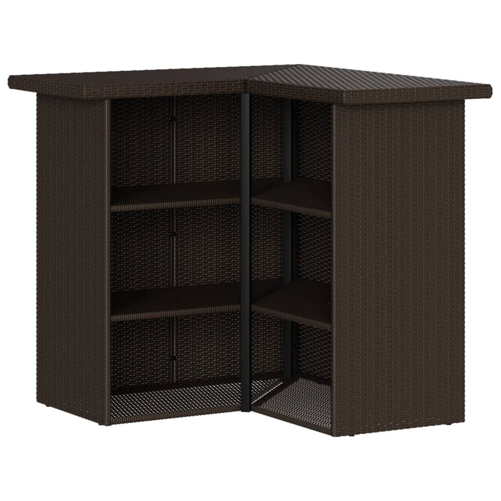 Set Bar da Giardino 5 pz con Cuscini in Polyrattan Marrone | homemem39