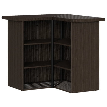 Set Bar da Giardino 5 pz con Cuscini in Polyrattan Marrone | homemem39