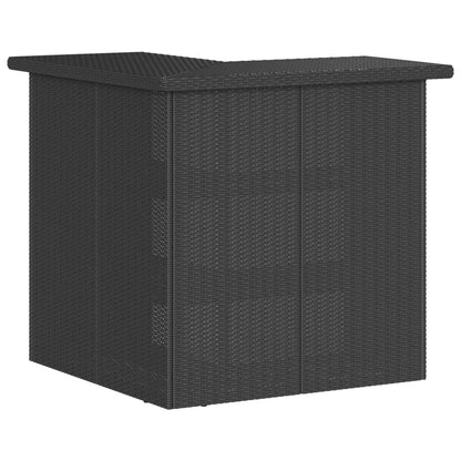 Set Bar da Giardino 3 pz con Cuscini in Polyrattan Nero | homemem39