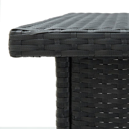 Set Bar da Giardino 3 pz con Cuscini in Polyrattan Nero | homemem39