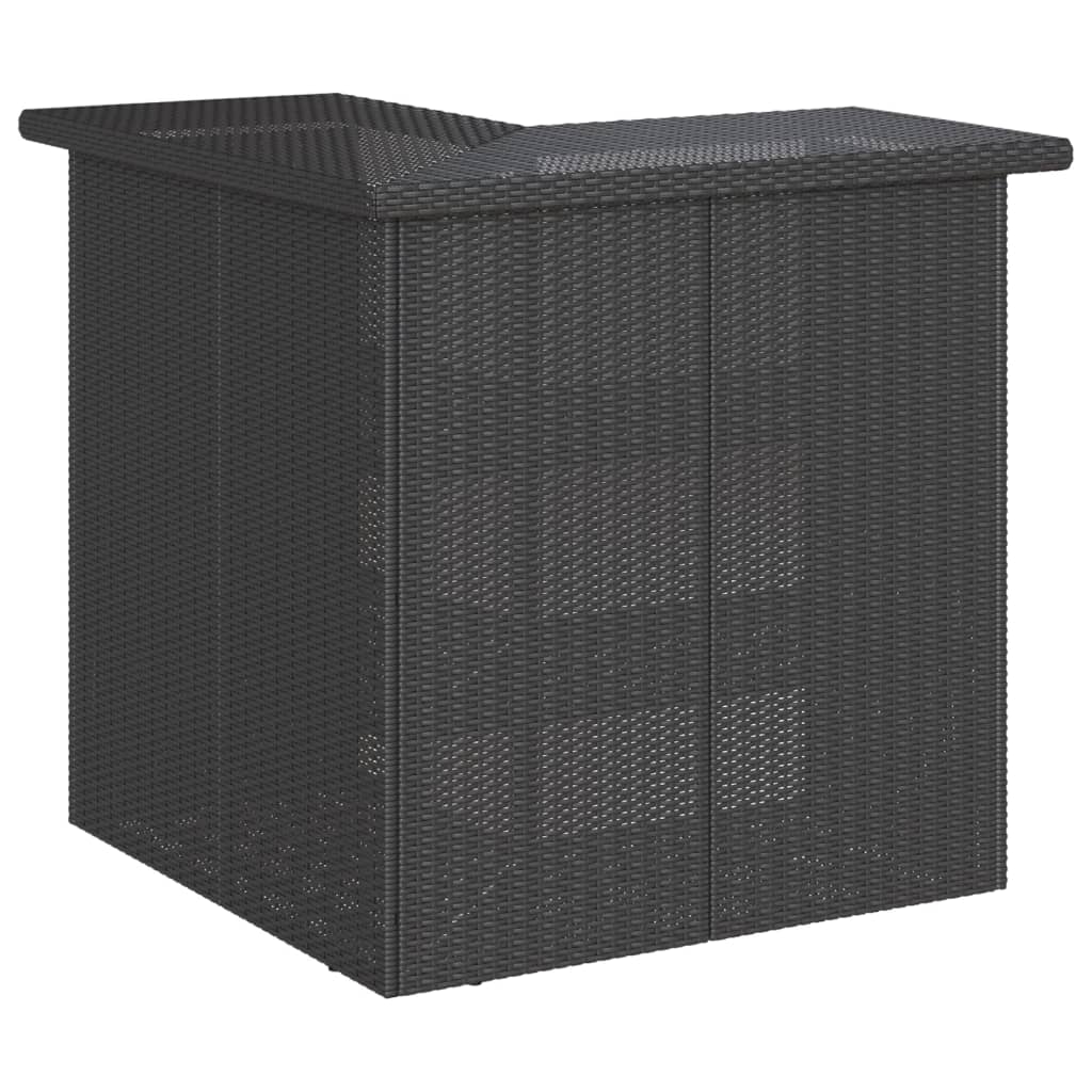 Set Bar da Giardino 5 pz con Cuscini in Polyrattan Nero | homemem39