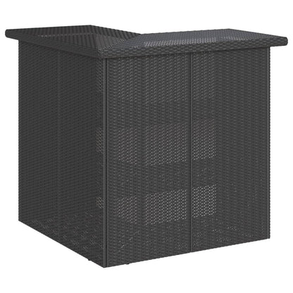 Set Bar da Giardino 5 pz con Cuscini in Polyrattan Nero | homemem39