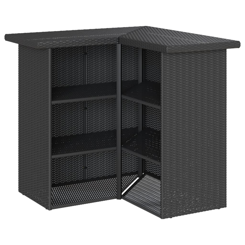 Set Bar da Giardino 5 pz con Cuscini in Polyrattan Nero | homemem39