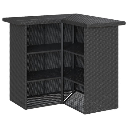 Set Bar da Giardino 5 pz con Cuscini in Polyrattan Nero | homemem39