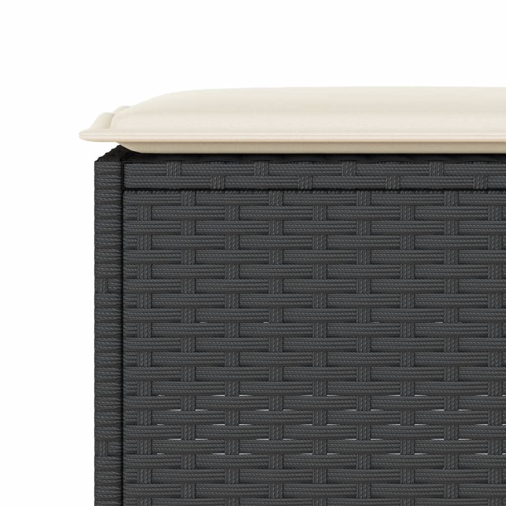 Set Bar da Giardino 5 pz con Cuscini in Polyrattan Nero | homemem39
