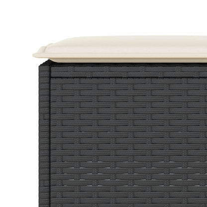 Set Bar da Giardino 5 pz con Cuscini in Polyrattan Nero | homemem39