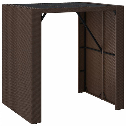 Set Bar da Giardino 5 pz con Cuscini in Polyrattan Marrone | homemem39