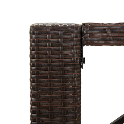 Set Bar da Giardino 5 pz con Cuscini in Polyrattan Marrone | homemem39