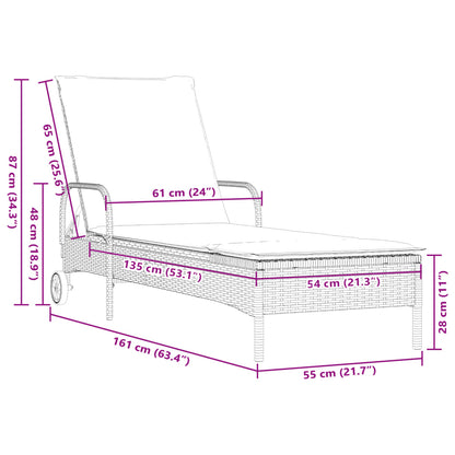 Lettini Prendisole 2 pz con Cuscini Marrone in Polyrattan - homemem39