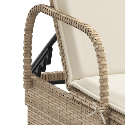 Lettini Prendisole 2 pz con Cuscini Beige in Polyrattan - homemem39