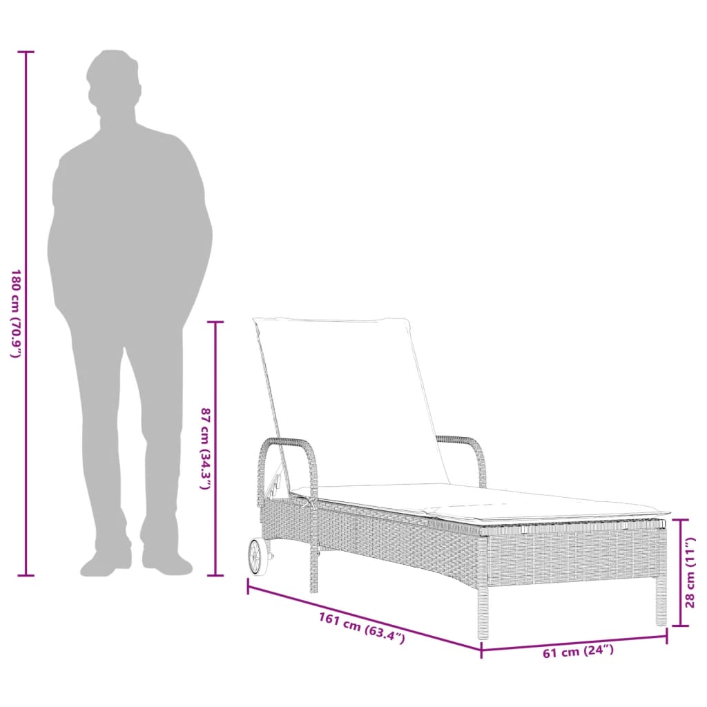 Lettino Prendisole 2 pz con Cuscini Grigio Chiaro in Polyrattan | homemem39