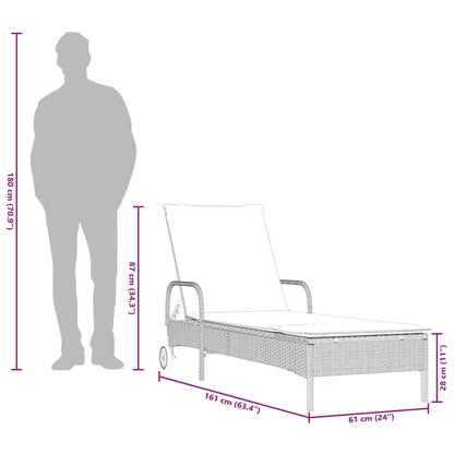 Lettino Prendisole 2 pz con Cuscini Grigio Chiaro in Polyrattan | homemem39