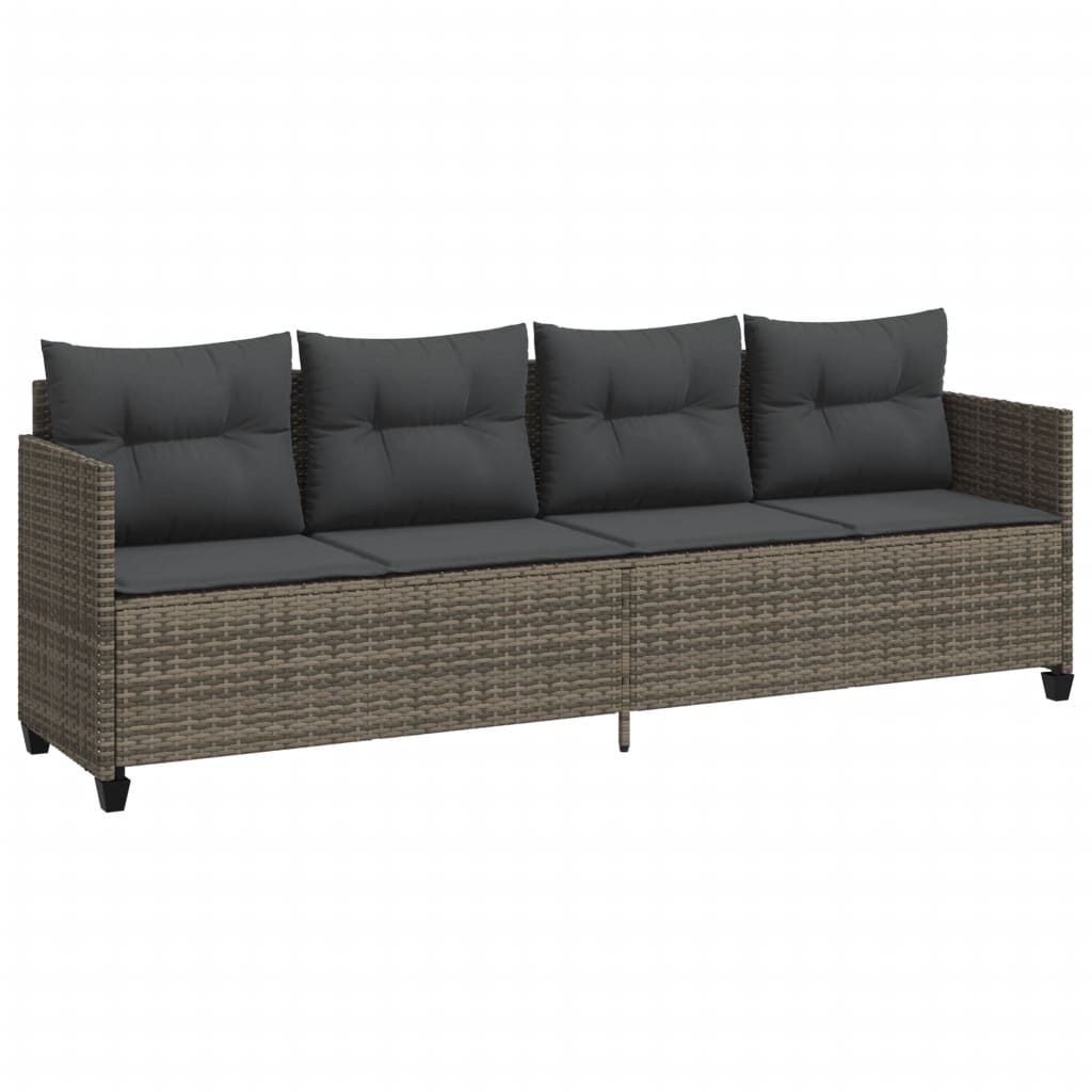 Set Divano da Giardino 5 pz con Cuscini Grigio in Polyrattan - homemem39