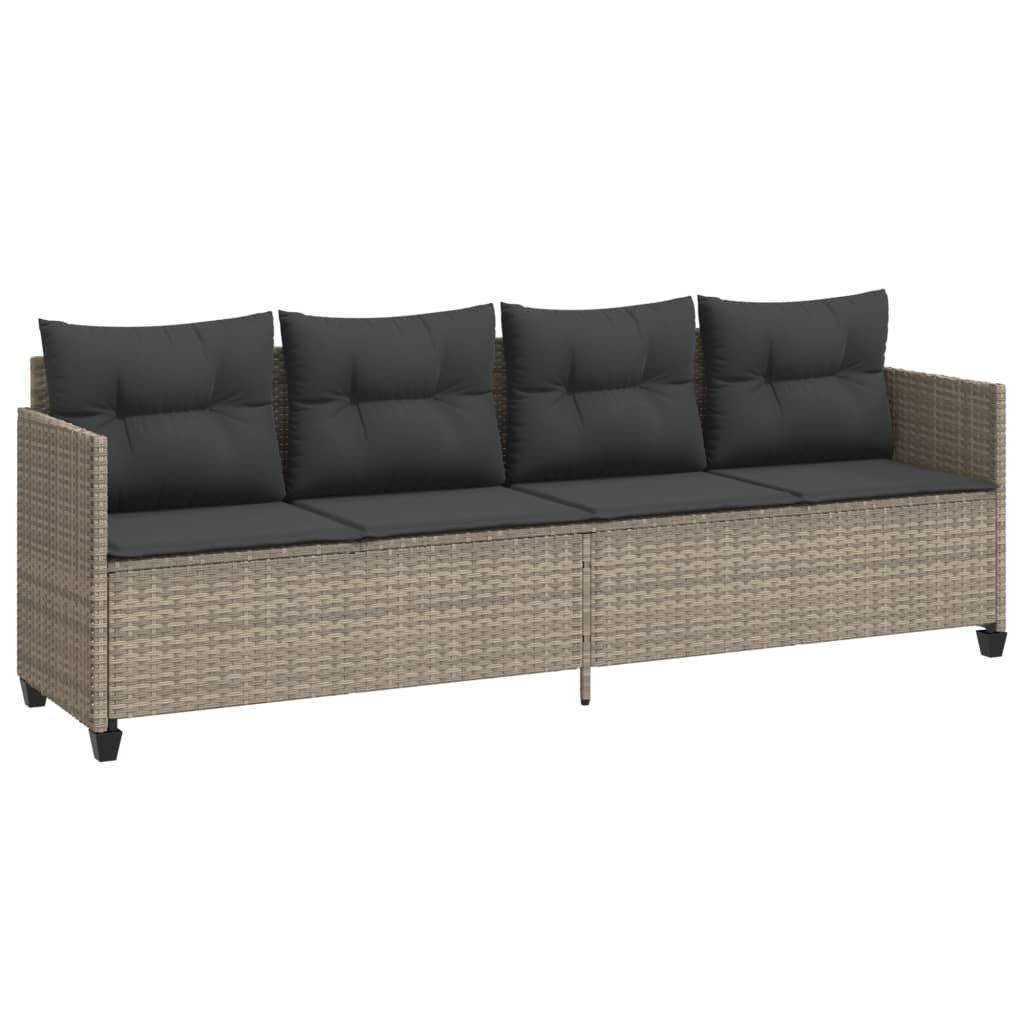 Set Divano da Giardino 5pz con Cuscini Grigio Chiaro Polyrattan - homemem39