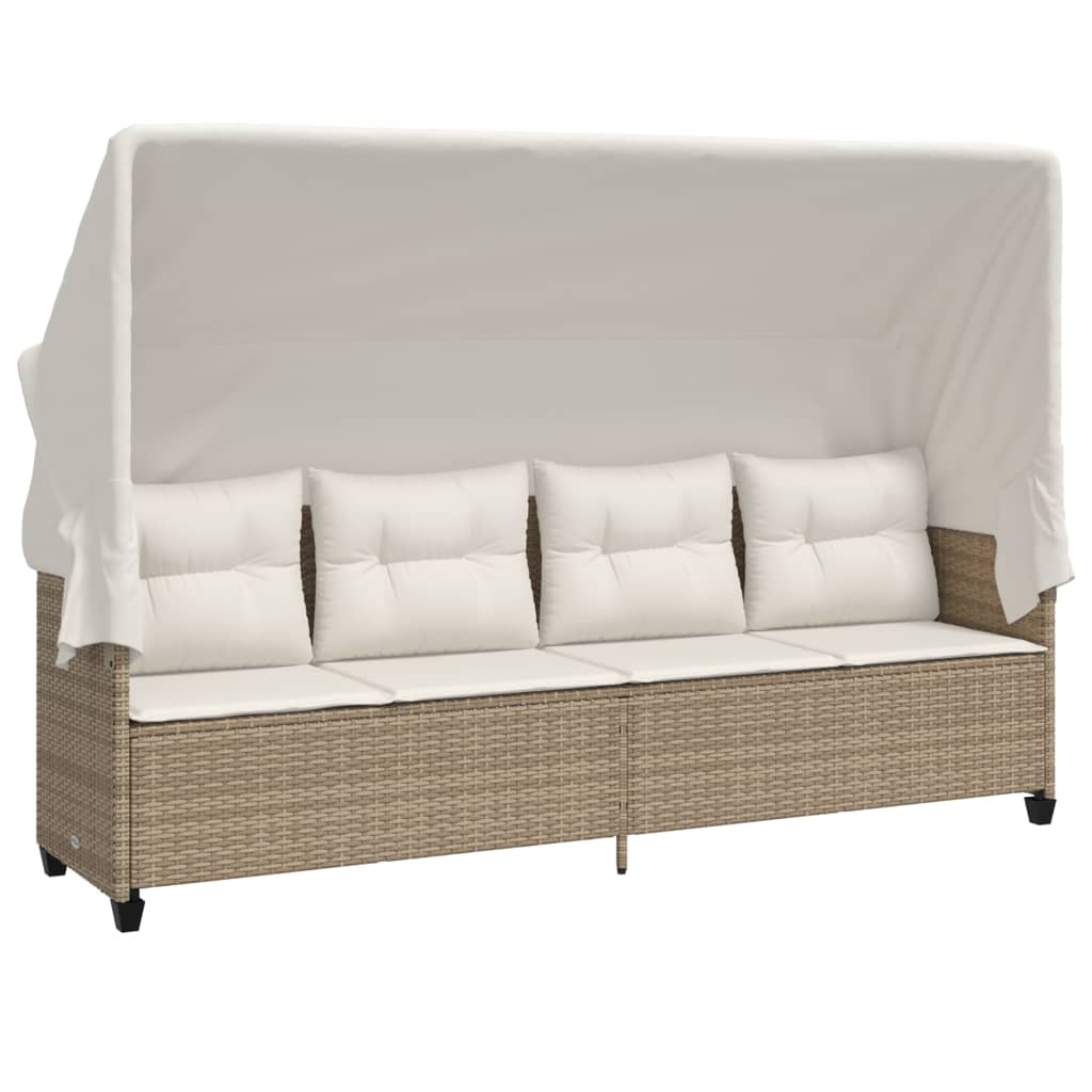 Set Divano da Giardino 5 pz con Cuscini Beige in Polyrattan - homemem39