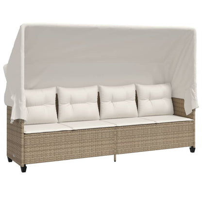 Set Divano da Giardino 5 pz con Cuscini Beige in Polyrattan - homemem39