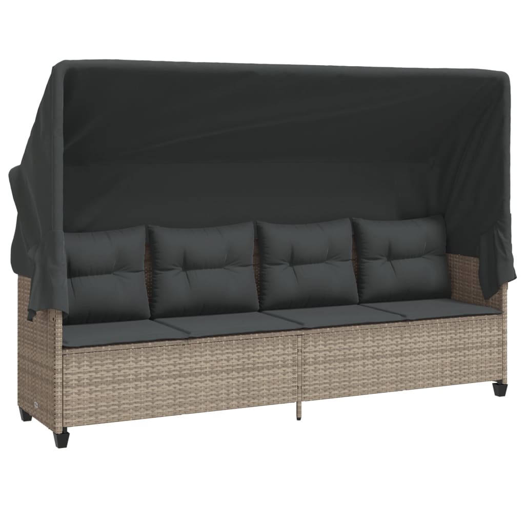 Set Divano da Giardino 5pz con Cuscini Grigio Chiaro Polyrattan - homemem39