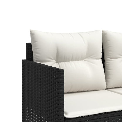 Set Divani da Giardino 5 pz con Cuscini in Polyrattan Nero - homemem39