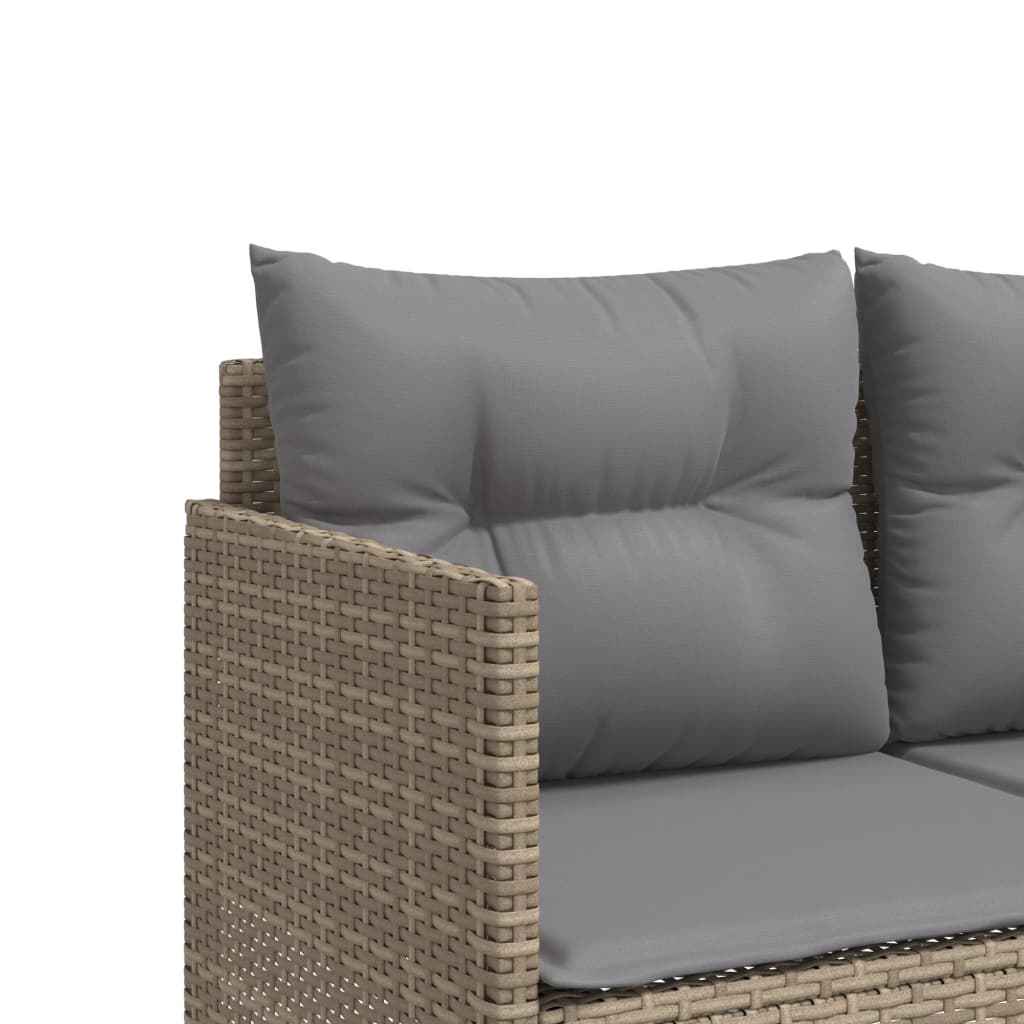 Set Divano da Giardino 5 pz con Cuscini Beige in Polyrattan - homemem39