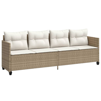 Set Divano da Giardino 5 pz con Cuscini Beige in Polyrattan - homemem39