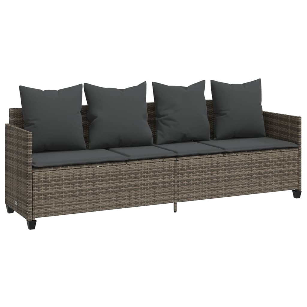 Set Divano da Giardino 5 pz con Cuscini Grigio in Polyrattan - homemem39