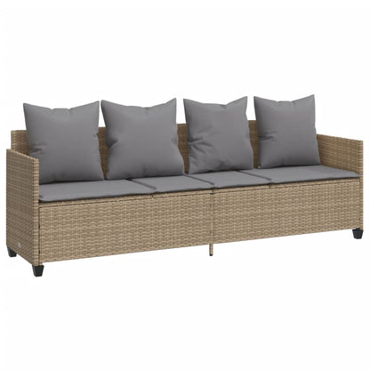 Set Divano da Giardino 5 pz con Cuscini Beige in Polyrattan - homemem39