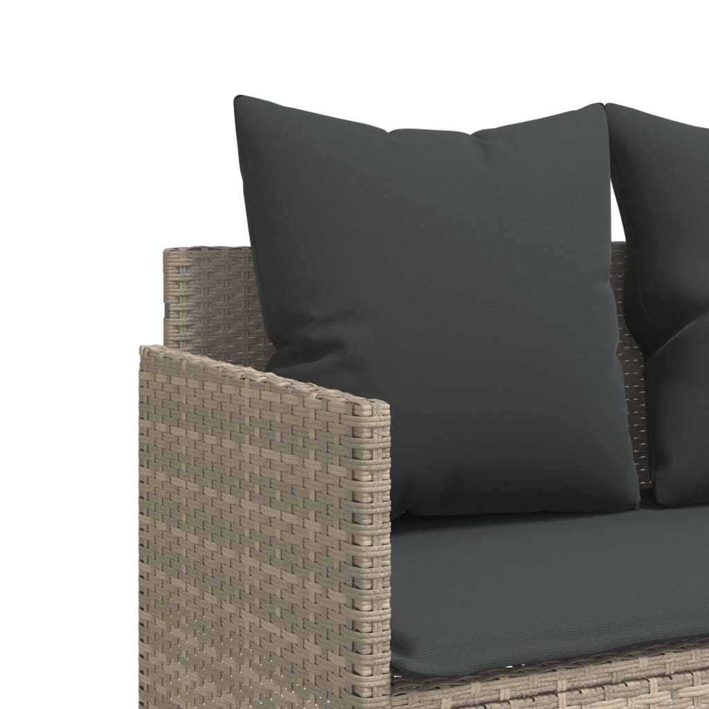 Set Divano da Giardino 5pz con Cuscini Grigio Chiaro Polyrattan | homemem39