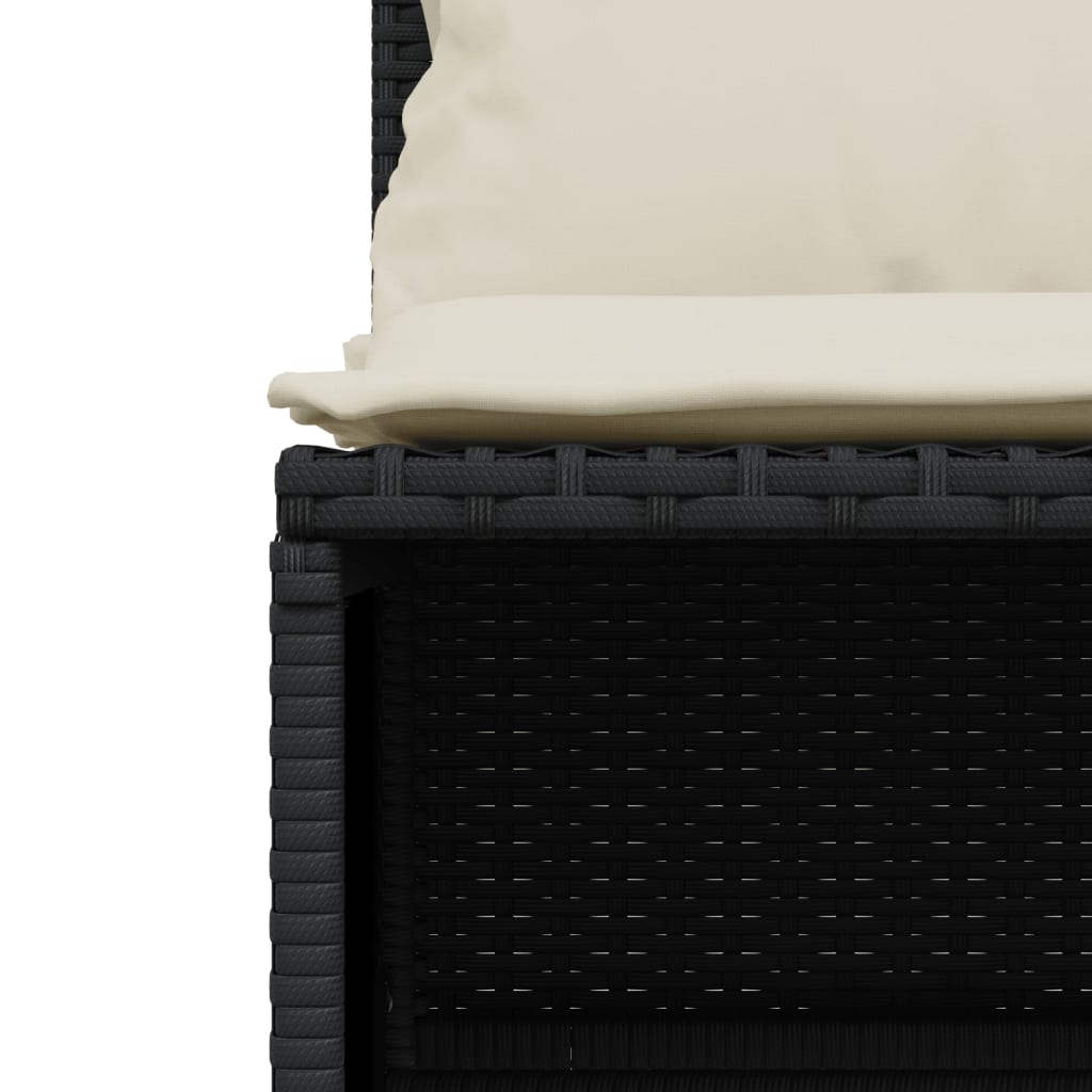Set Divani da Giardino 5 pz con Cuscini in Polyrattan Nero | homemem39