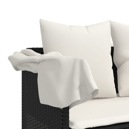 Set Divani da Giardino 5 pz con Cuscini in Polyrattan Nero | homemem39