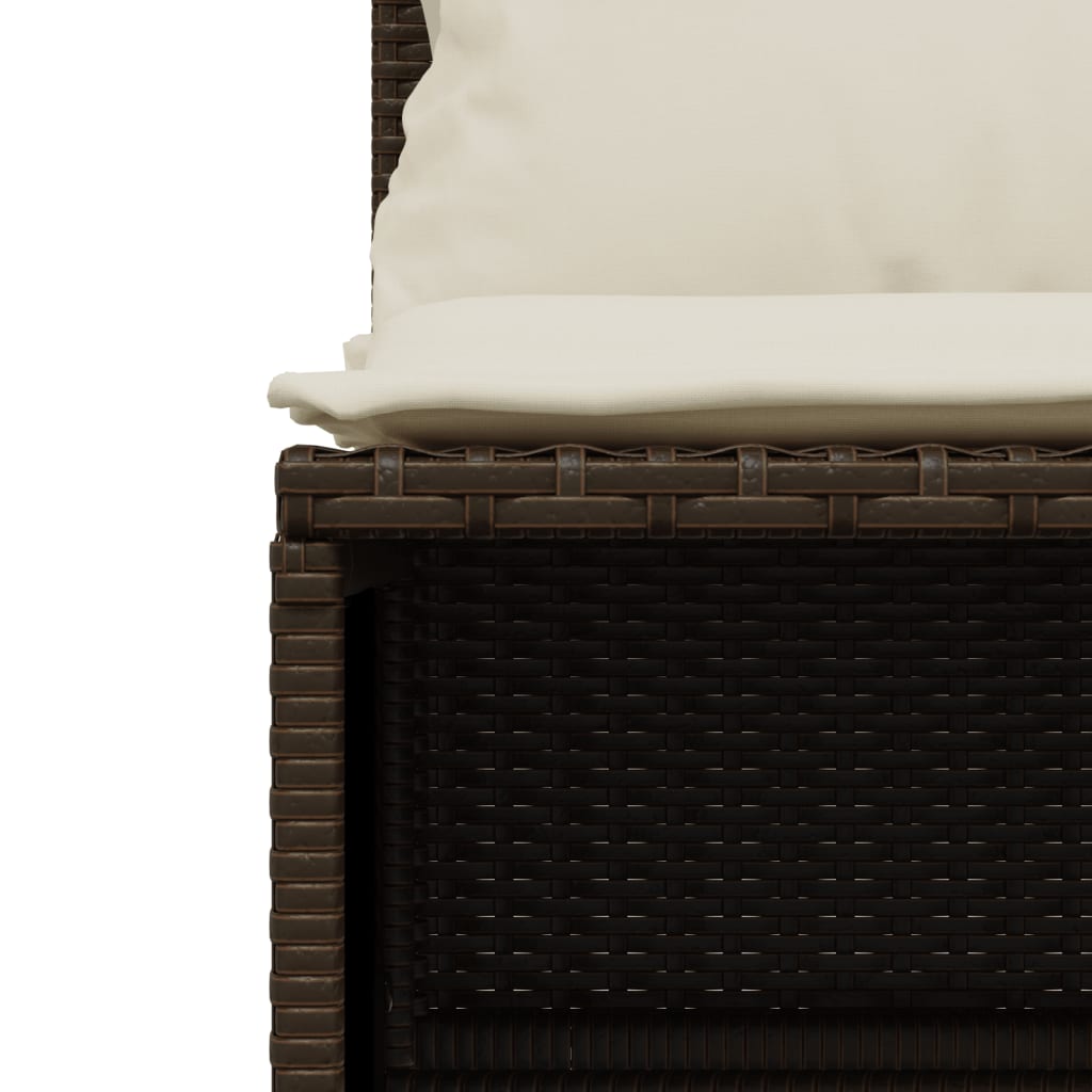 Set Divano da Giardino 5 pz con Cuscini Marrone in Polyrattan | homemem39