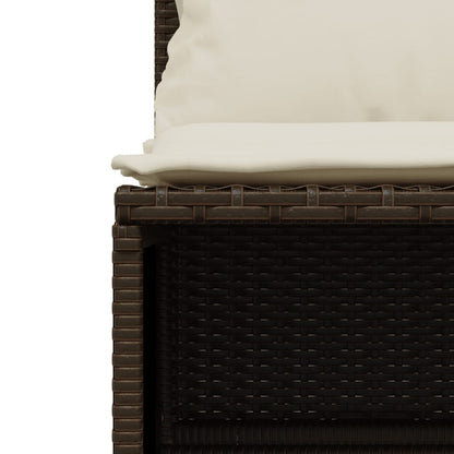 Set Divano da Giardino 5 pz con Cuscini Marrone in Polyrattan | homemem39