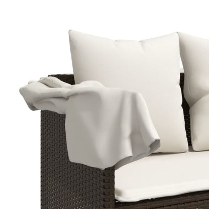 Set Divano da Giardino 5 pz con Cuscini Marrone in Polyrattan | homemem39
