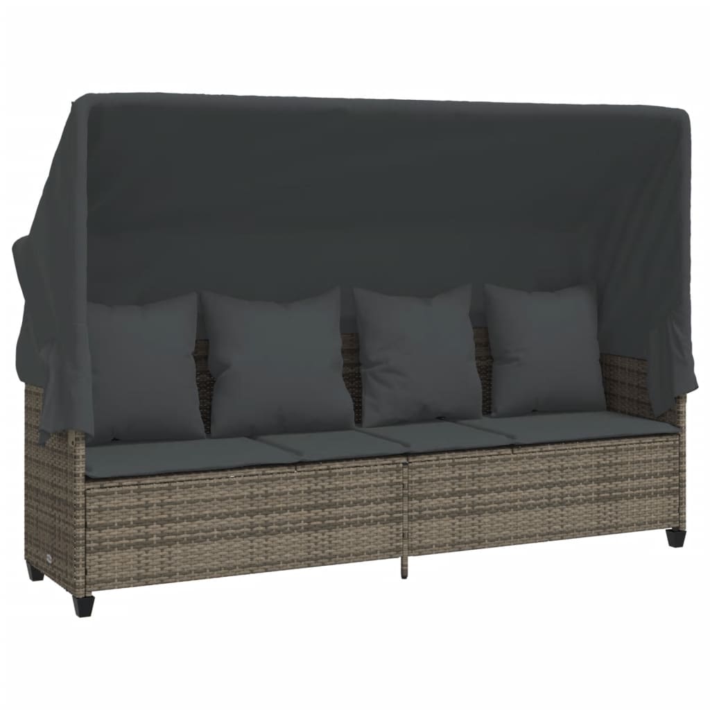 Set Divano da Giardino 5 pz con Cuscini Grigio in Polyrattan | homemem39