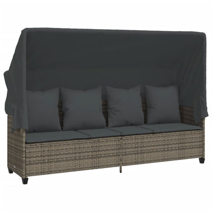 Set Divano da Giardino 5 pz con Cuscini Grigio in Polyrattan | homemem39