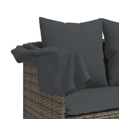 Set Divano da Giardino 5 pz con Cuscini Grigio in Polyrattan | homemem39