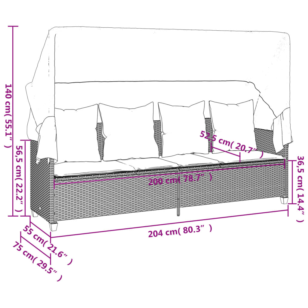 Set Divano da Giardino 5 pz con Cuscini Grigio in Polyrattan | homemem39