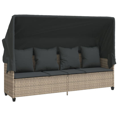 Set Divano da Giardino 5pz con Cuscini Grigio Chiaro Polyrattan | homemem39