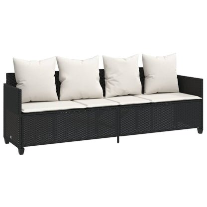 Set Divani da Giardino 5 pz con Cuscini in Polyrattan Nero | homemem39