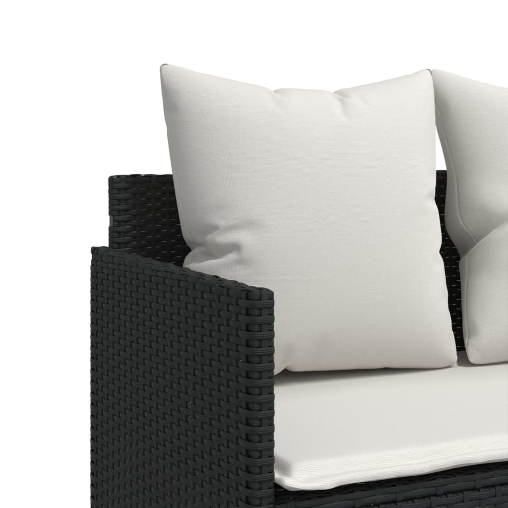 Set Divani da Giardino 5 pz con Cuscini in Polyrattan Nero | homemem39