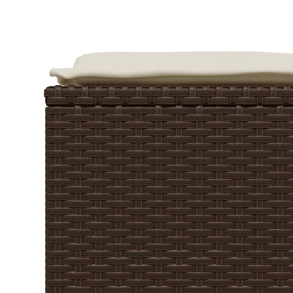 Set Divano da Giardino 5 pz con Cuscini Marrone in Polyrattan | homemem39