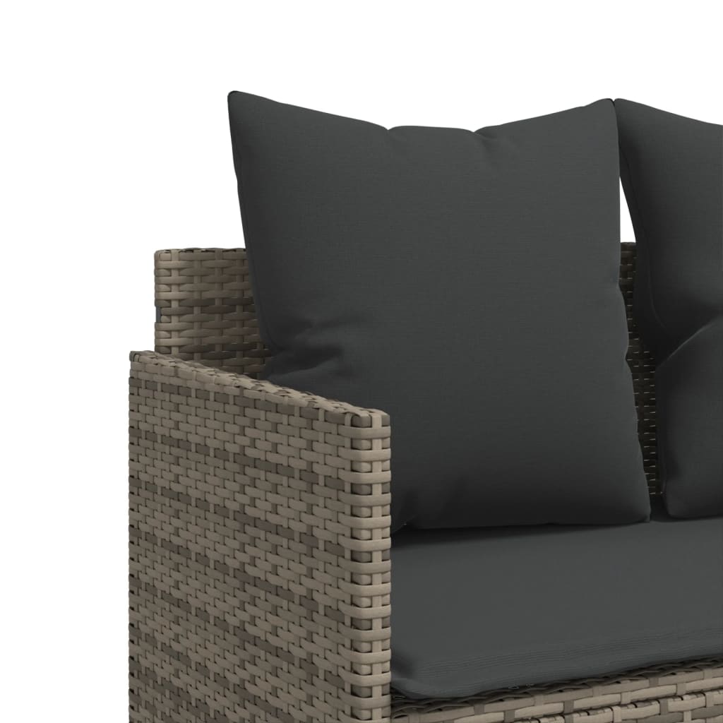 Set Divano da Giardino 5 pz con Cuscini Grigio in Polyrattan - homemem39