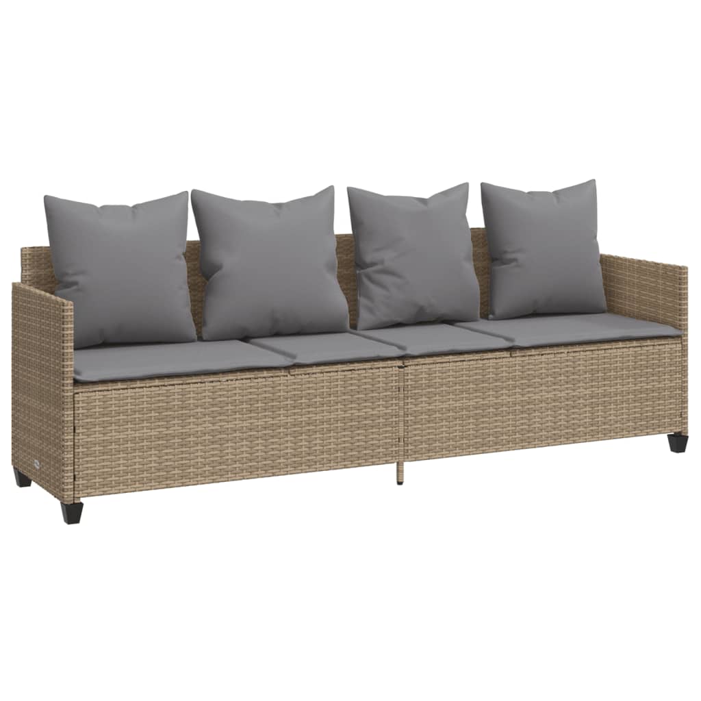 Set Divano da Giardino 5 pz con Cuscini Beige in Polyrattan | homemem39