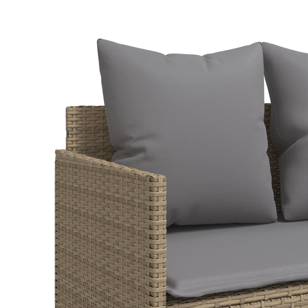 Set Divano da Giardino 5 pz con Cuscini Beige in Polyrattan - homemem39